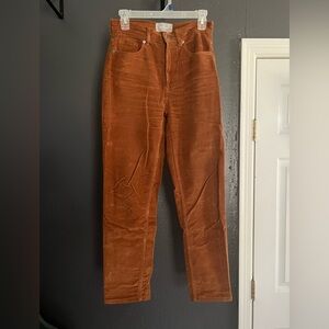 Everlane size 26 corduroy pants, burnt oranges pumpkin color. Gorgeous for fall